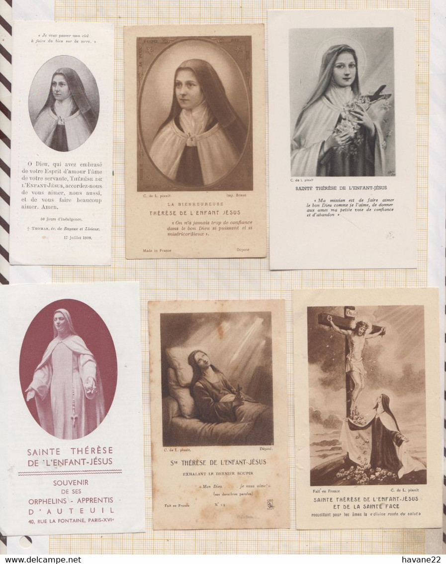 21B592 IMAGE PIEUSE RELIGIEUSE STE THERESE DE L'ENFANT JESUS Lot De 6 - Andachtsbilder