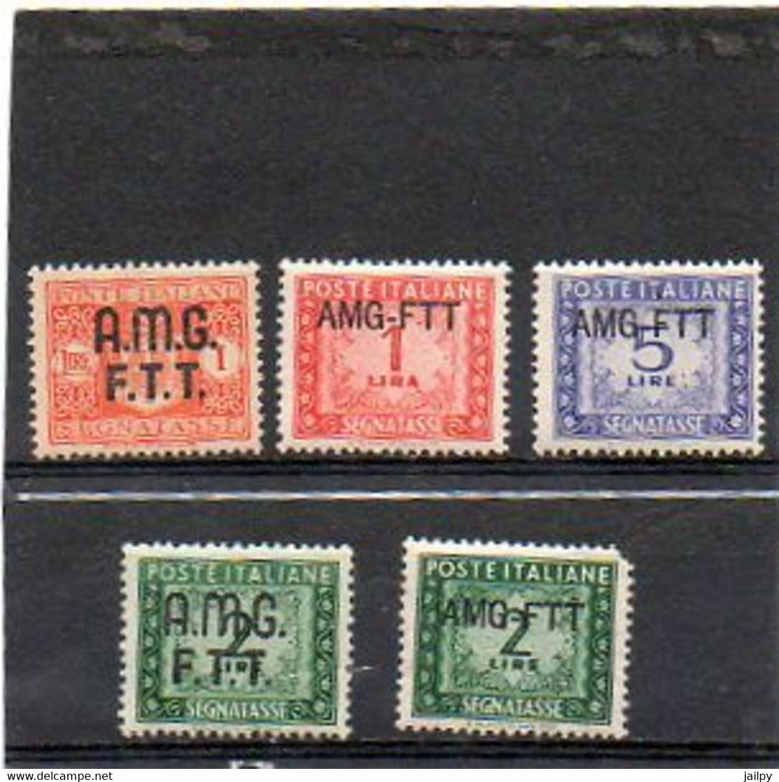 ITALIE   TRIESTE   AMG FTT    5 Timbres Taxe    1 , 2 Et 5  Lire   1947   Neufs Sans Charnière - Taxe