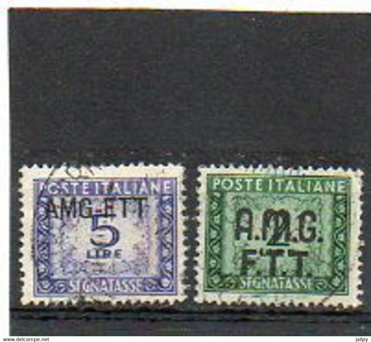 ITALIE   TRIESTE   AMG FTT    2 Timbres Taxe    2 Et 5  Lire   1947   Oblitérés - Strafport