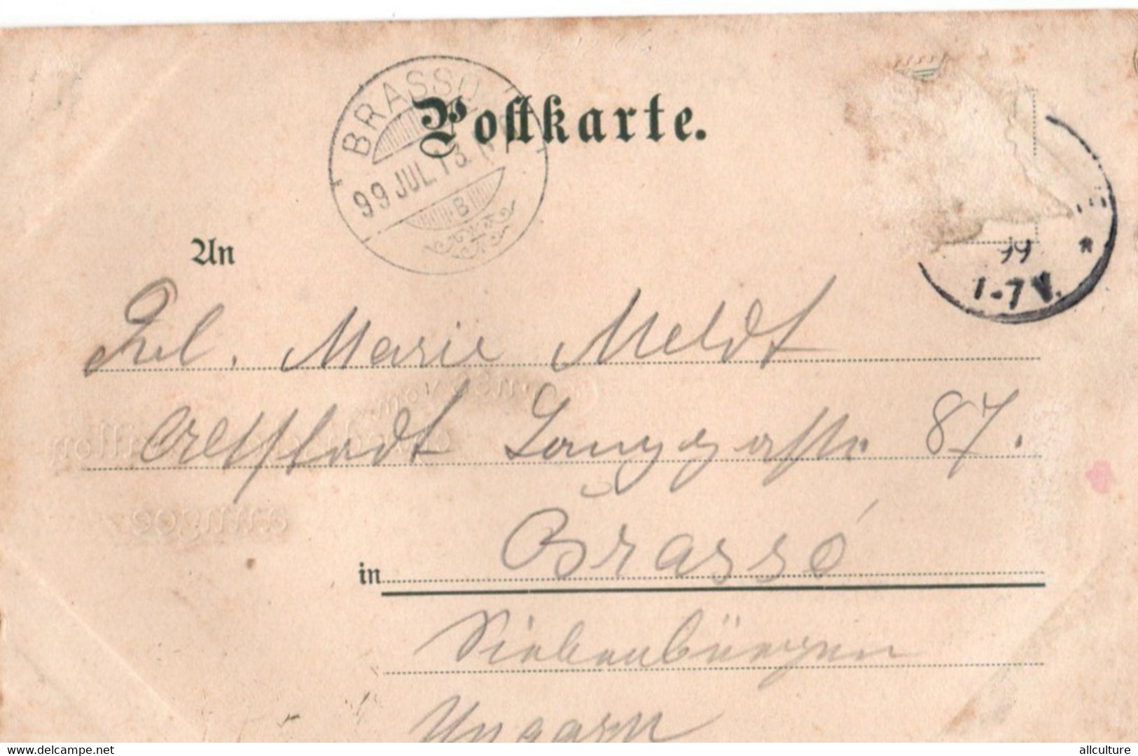 A2523 - GRUSS WOM SCHWEDISCHEN PAVILLON WANNSEE  , BERLIN 1899 VINATGE POSTCARD SENT TO BRASSO ROMANIA - Wannsee