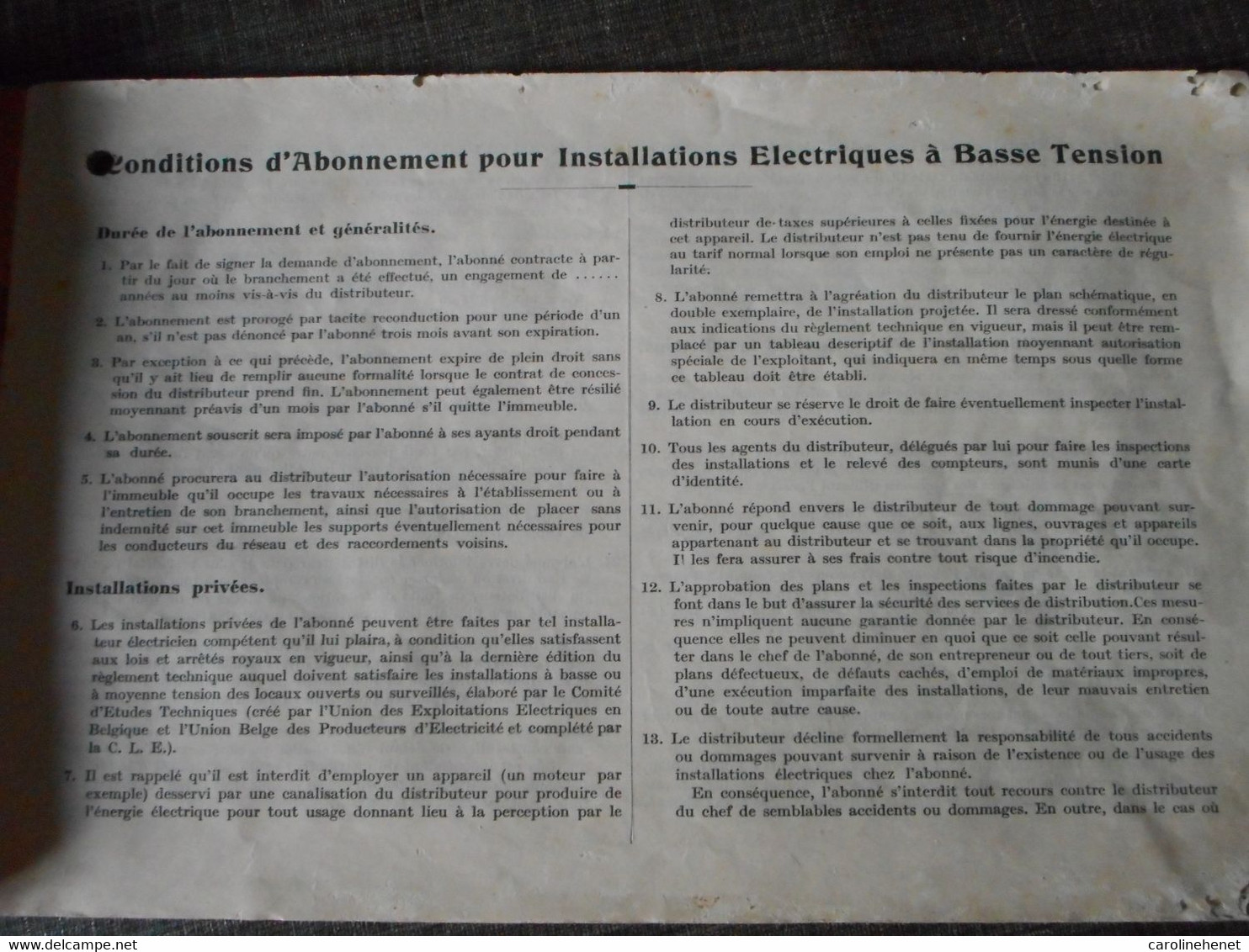 Carnet D'abonnement électricité Lux 1933 à 50 - Électricité & Gaz