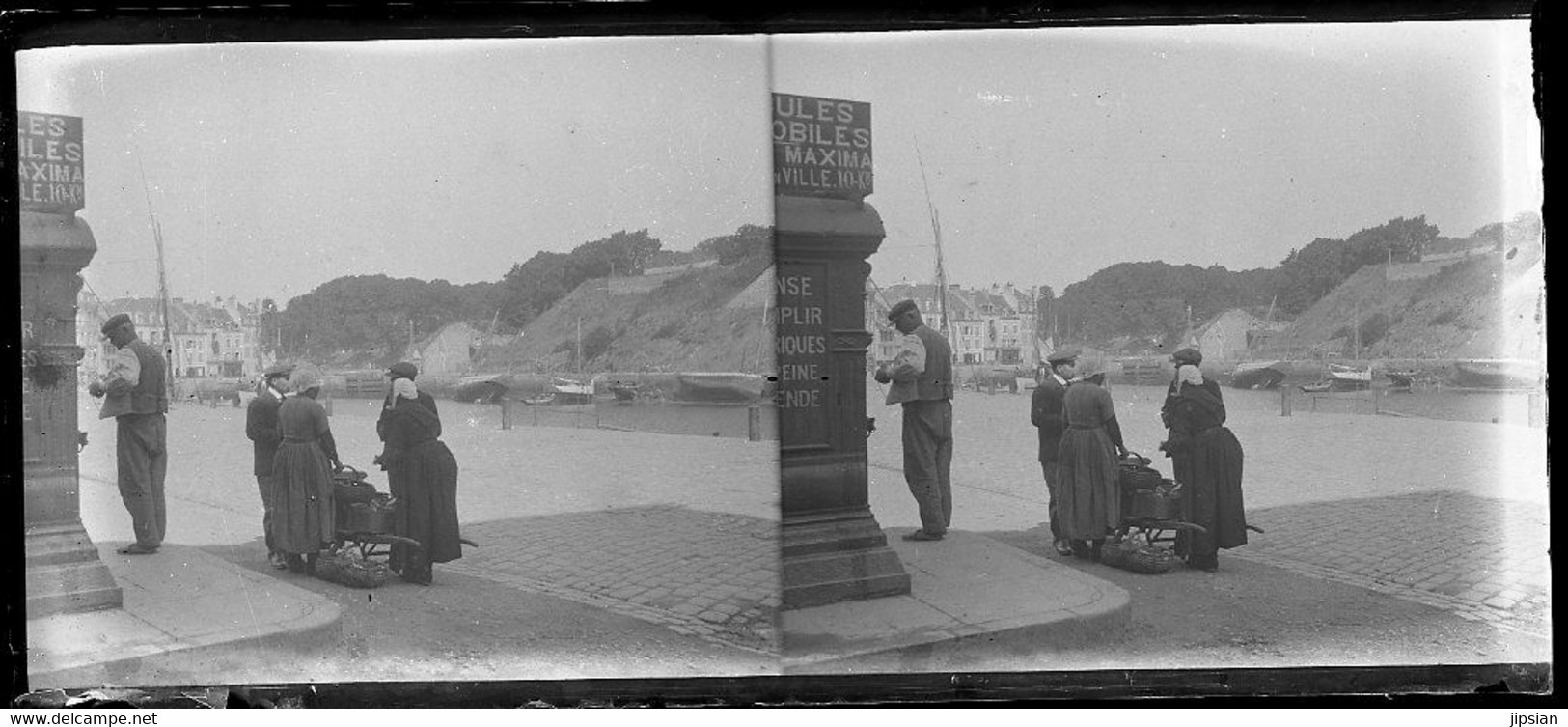 Lot De 32 Plaques De Verre Stéréo Négatives Belle Île En Mer Belle Isle Le Palais Port Voiliers Rochers -- Garfen - Belle Ile En Mer