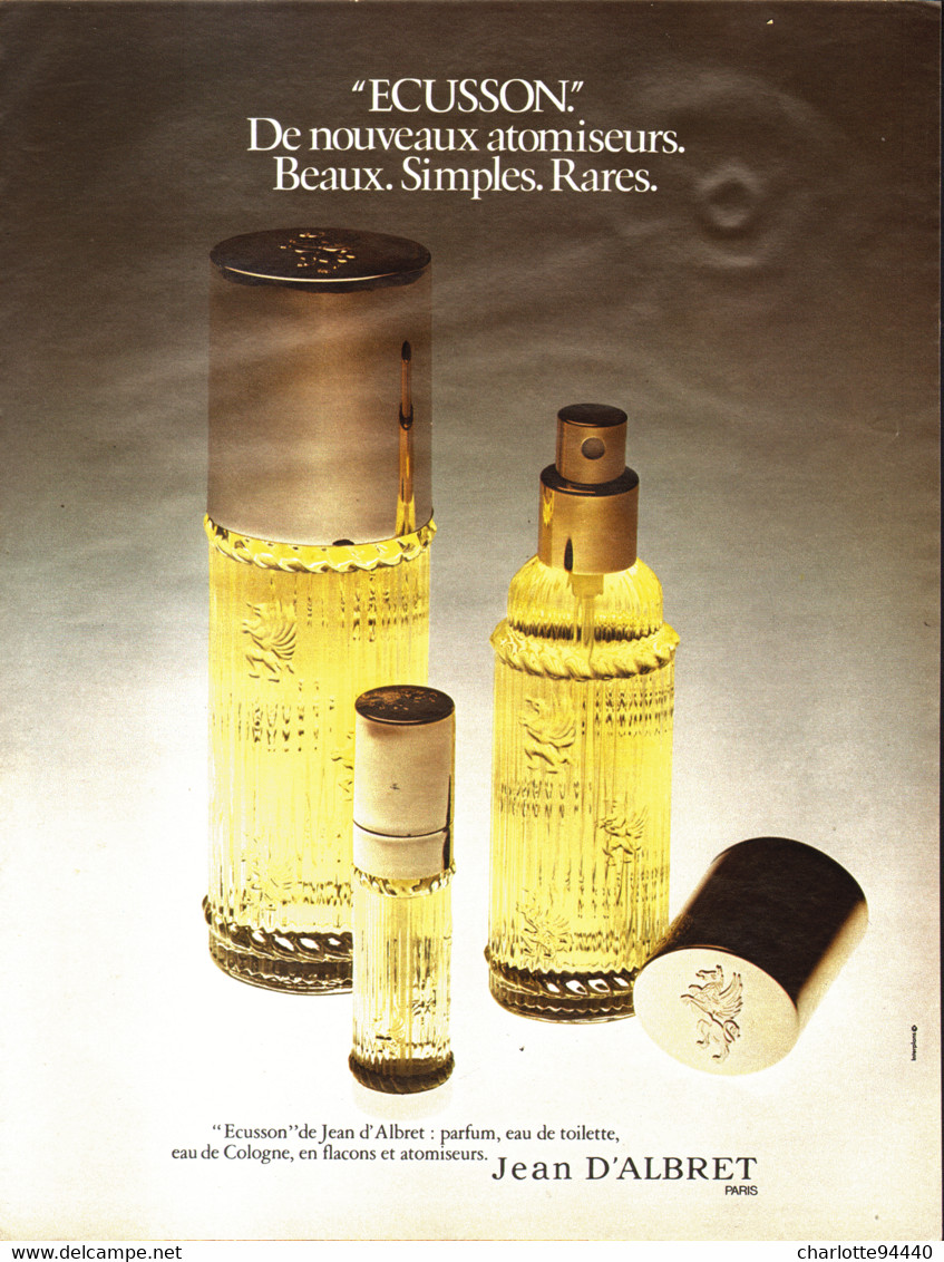 PUB PARFUM   ( ECUSSON   ) De " JEAN D'ALBRET  "  1972 ( 2 ) - Non Classés