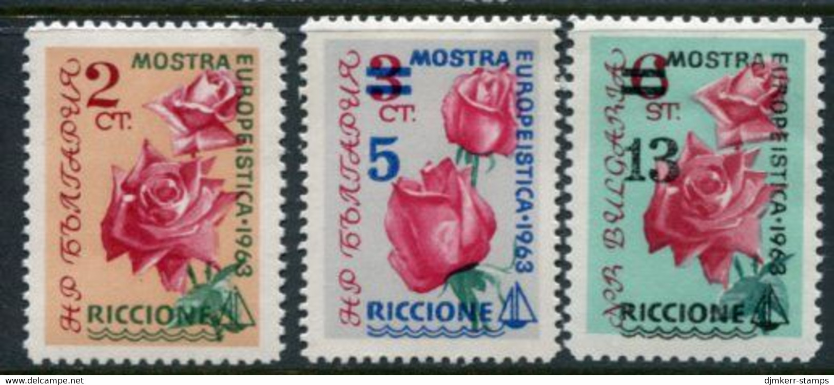 BULGARIA 1963 Riccione Stamp Exhibition  MNH / **.  Michel 1391-93 - Neufs