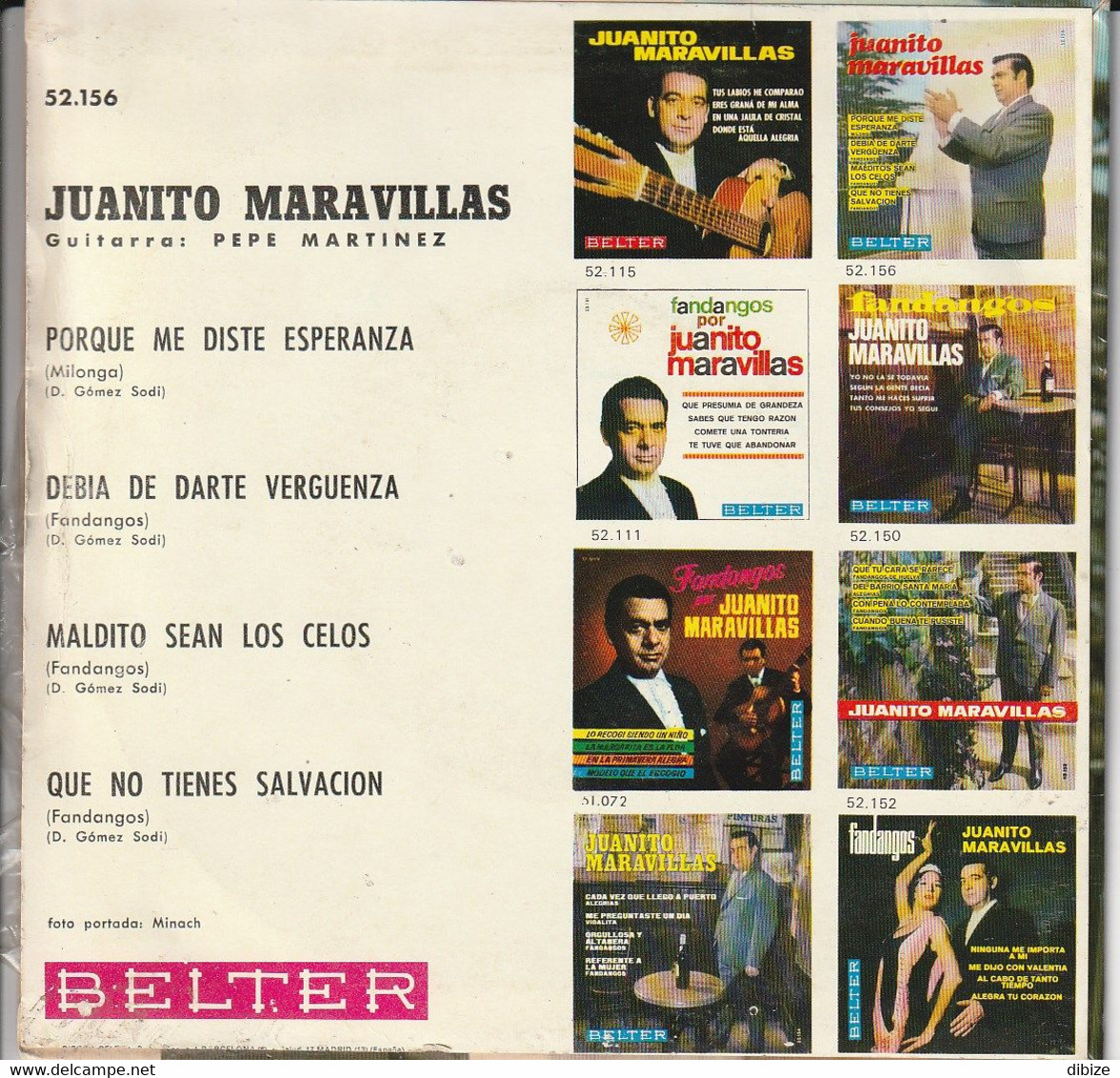 España. Disco De Vinilo A 45 Rpm. Juanito Maravillas. 4 Titulos. Condición Media. - Autres - Musique Espagnole