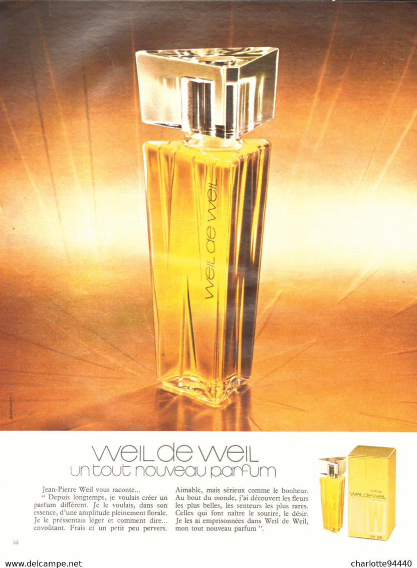 PUB PARFUM   ( WEIL ) De "  WEIL  "  1972 ( 1 ) - Sin Clasificación