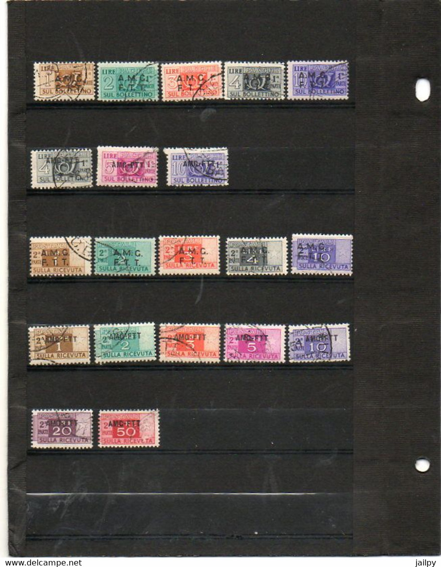 ITALIE   TRIESTE   AMG FTT    20 Timbres   Colis Postaux/Concession     1949-53   Oblitérés - Pacchi Postali/in Concessione