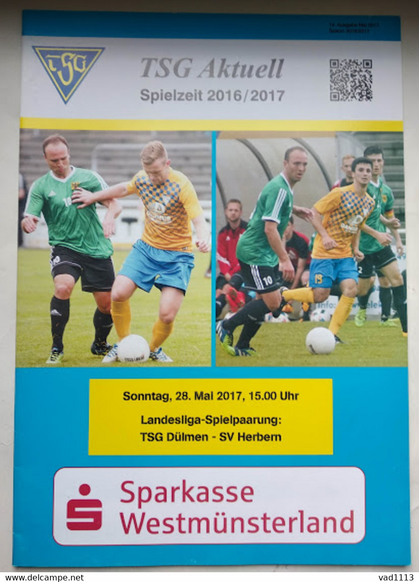 Football - Official Program Germany 2016-17 TSG Dulmen - SV Herbern - Books