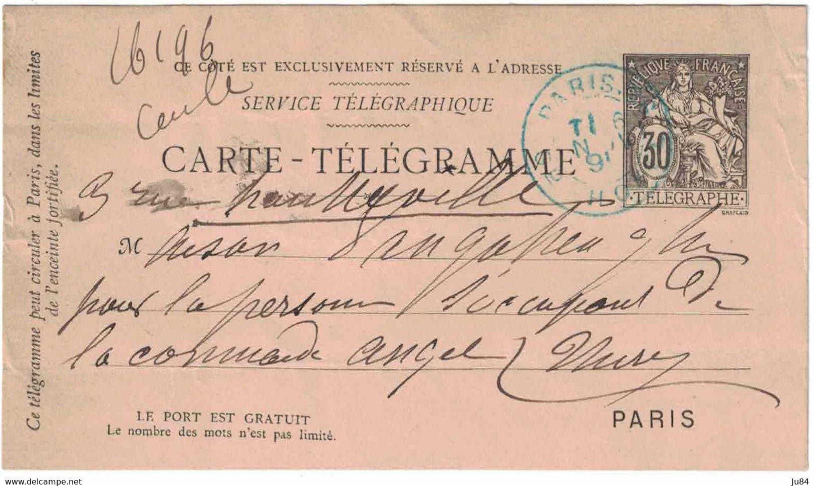 Paris - Lot De 3 Entiers Postaux - Carte-Télégramme - Correspondance & Signature - 1891/1896 - Kartenbriefe