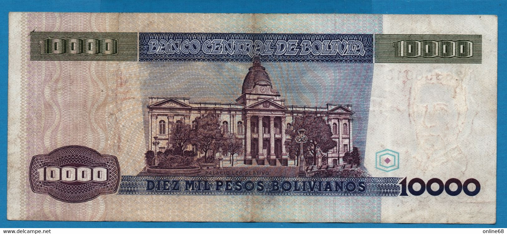 BOLIVIA 10.000 Pesos Bolivianos  	  D. 10.02.1984  # A26356918  P# 169 Marshal Andrés De Santa Cruz - Bolivie