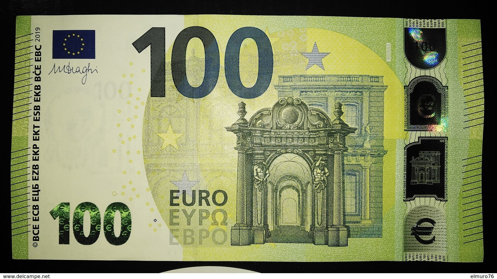 100 EURO DRAGHI  R008A3 Germany  Serie RB  Perfect UNC - 100 Euro