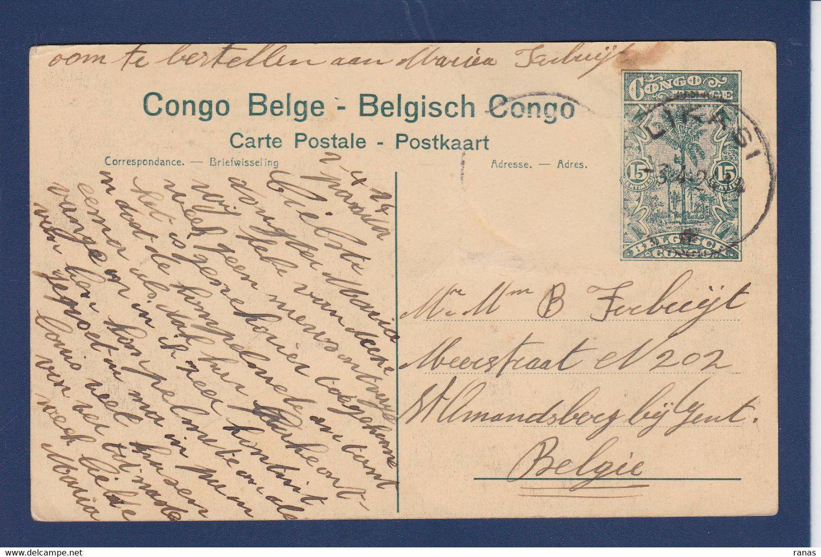 CPA Congo Belge BASOKO Circulé - Congo Belge