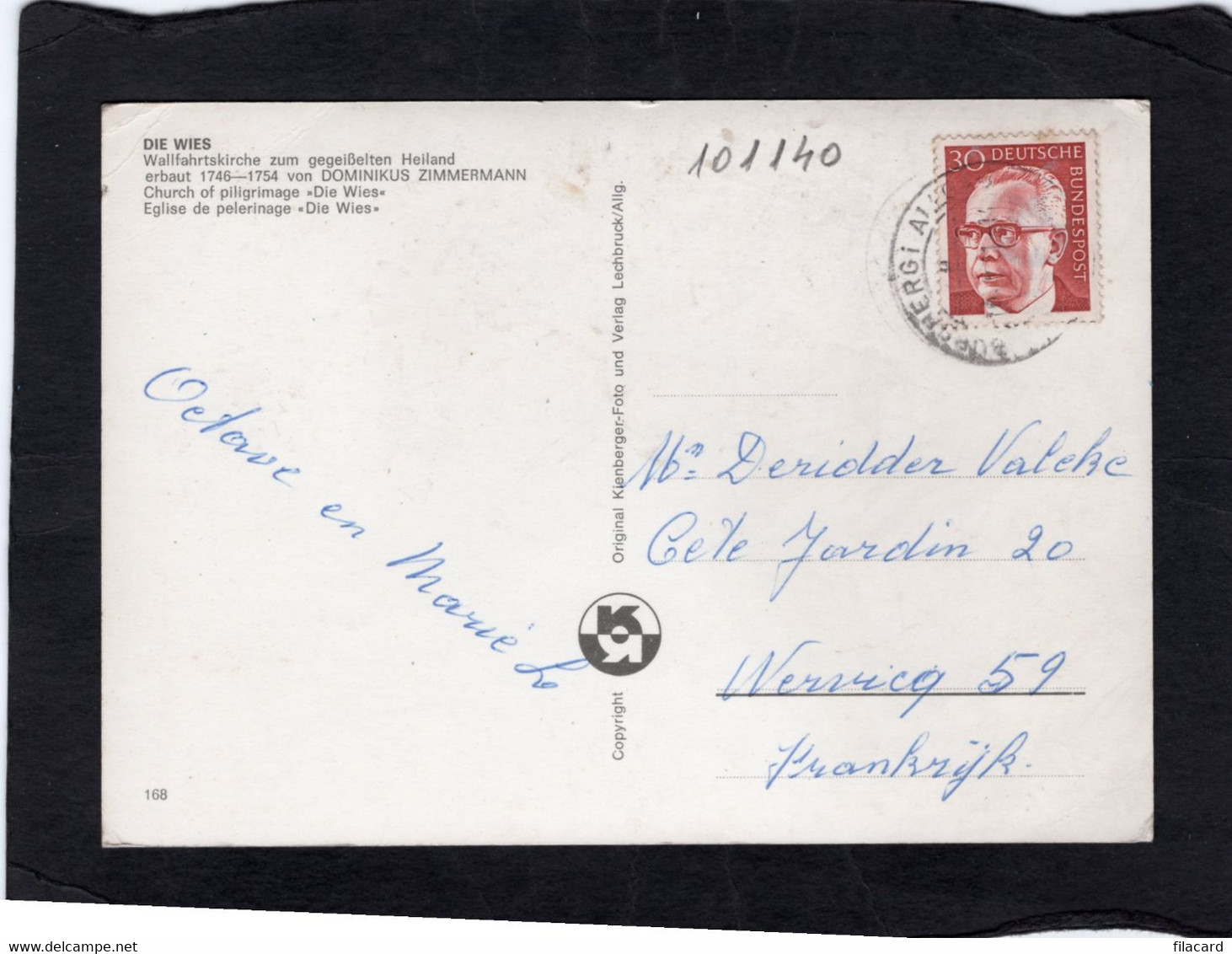 101140     Germania,  Church  Of  Pipigrimage  "Die Wies",  VG - Weilheim