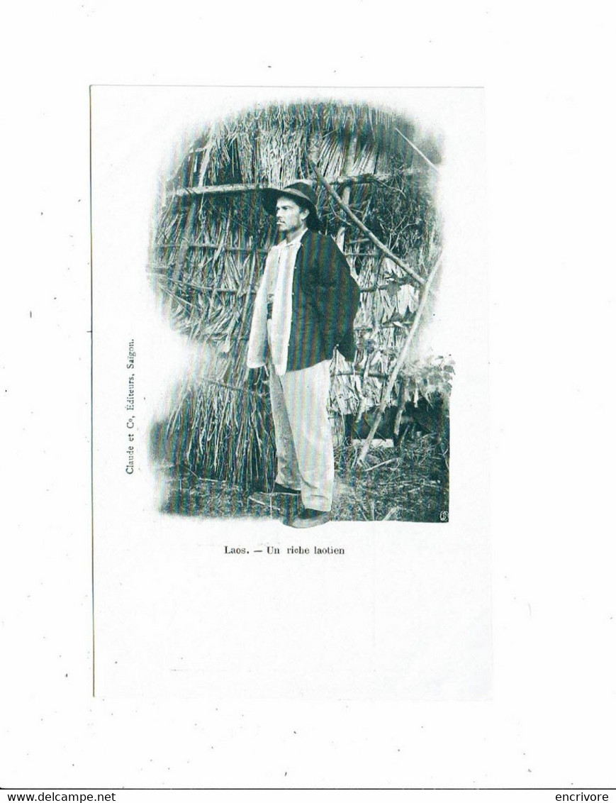 Cpa LAOS Un Riche Laotien Homme à La Pose Indo-Chine Indochine Claude Et Co éditeurs Saïgon - Laos