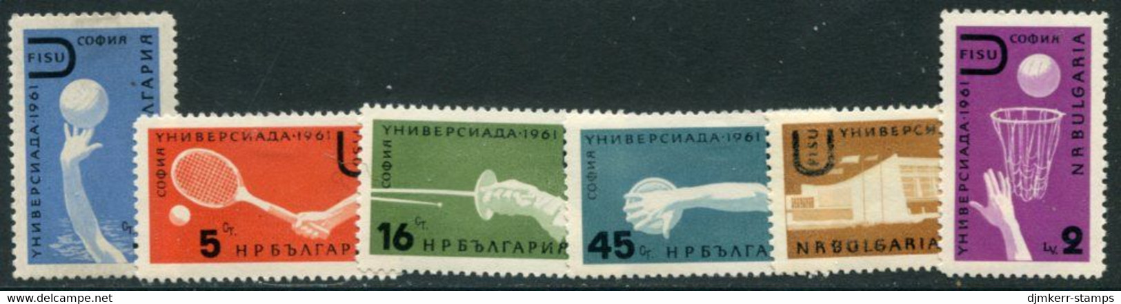 BULGARIA 1961 Universiade Games Set Perforated MNH / **.  Michel 1224-29 - Nuovi