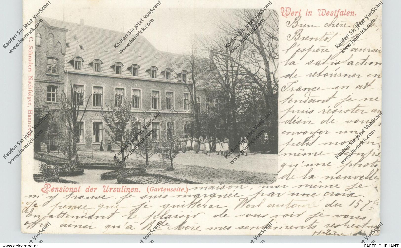 4760 WERL, Pensionat Der Ursulinen, 1901, Kl. Eckknick - Werl