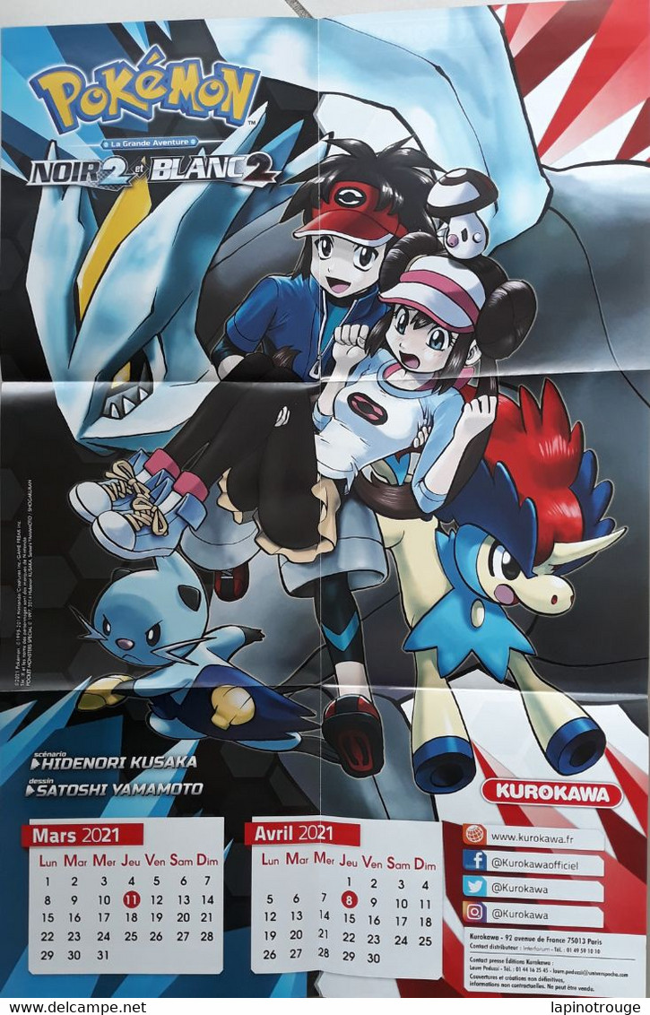 Affiche YAMAMOTO Satoshi Manga Pokémon La Grande Aventure Noir 2 Et Blanc 2 Kurokawa 2021 - Affiches & Offsets