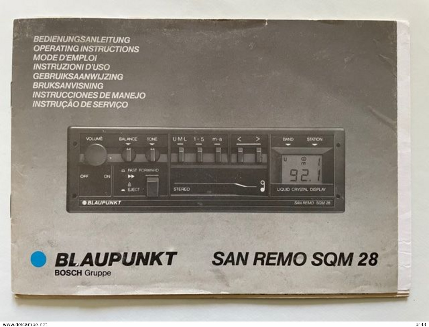 Notice Instructions Autoradio Blaupunkt  San Remo SQM 28 Automobile Mode D'emploi - Literatur & Schaltpläne