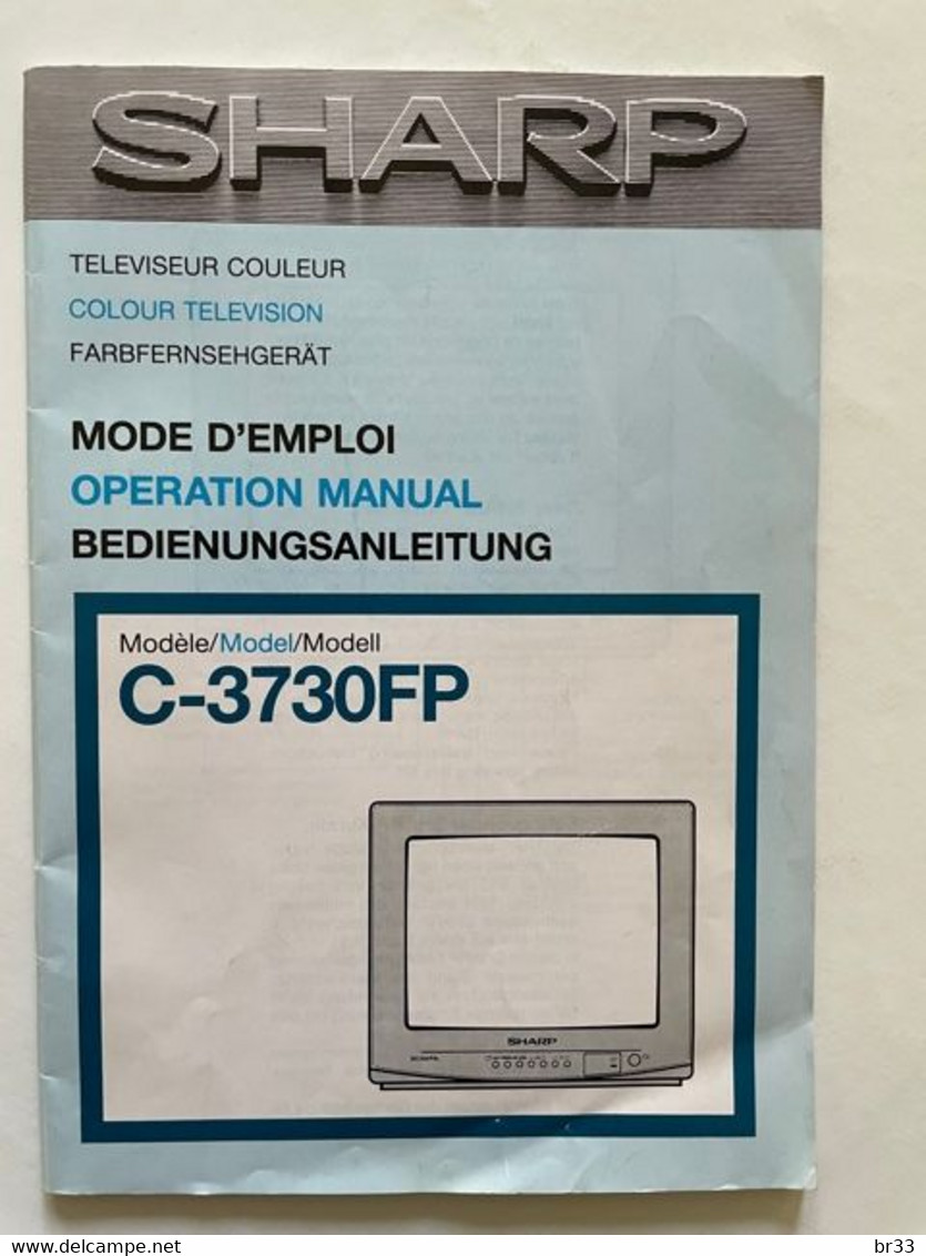 Notice Instructions Tv Téléviseur Couleur SHARP C-3730FP Mode D'emploi - Televisie