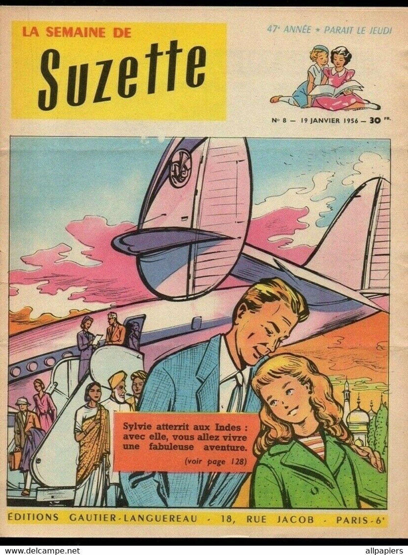 La Semaine De Suzette N°8 Le Prisonnier Du Donjon - Une Photo Venue De France - Le Roi Des Génies - Poisson Volant 1956 - La Semaine De Suzette