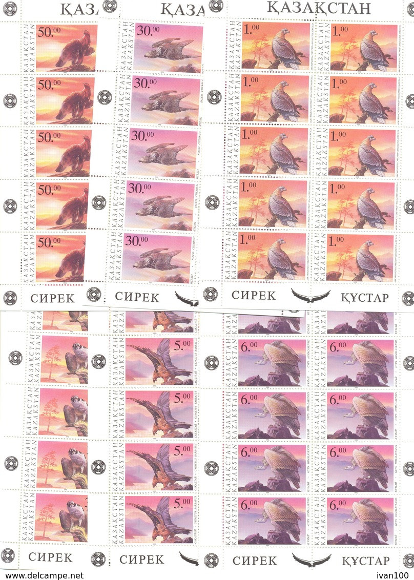 1995. Kazakhstan, Birds Of Prey, 6 Sheetlets Of 10v, Mint/** - Kazajstán