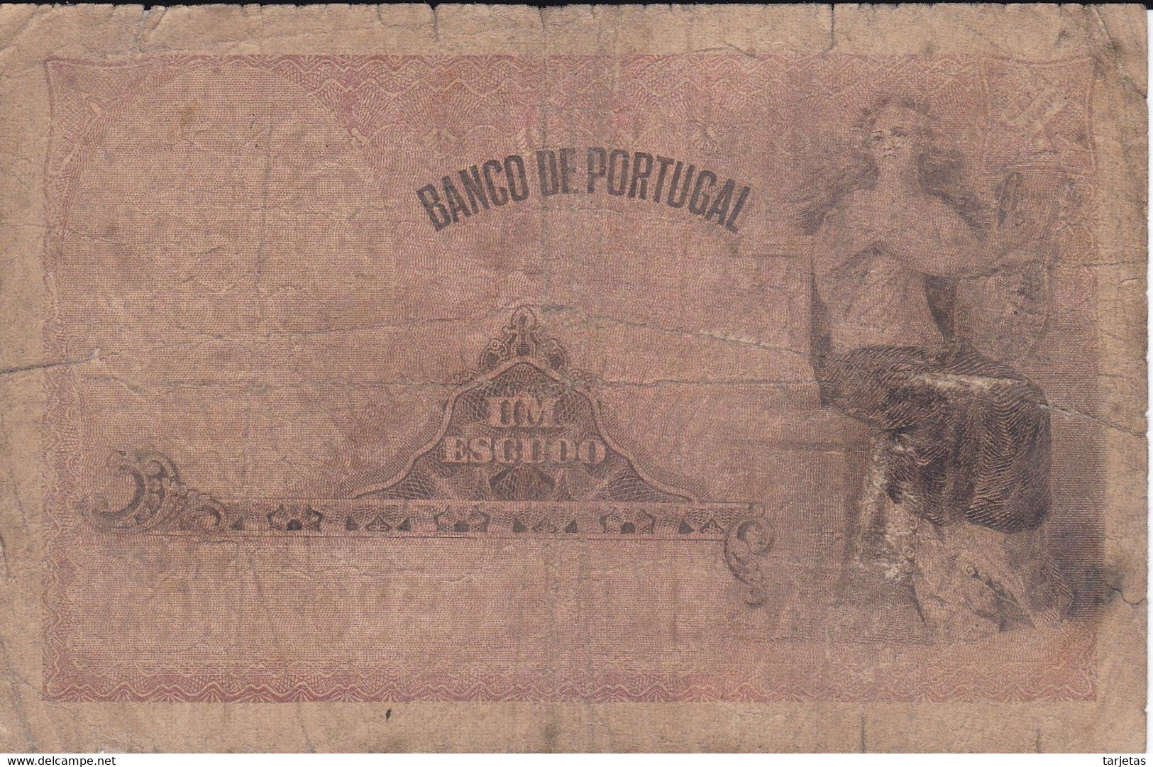 BILLETE DE PORTUGAL DE 1 ESCUDO  DEL AÑO 1917 DIFERENTES FIRMAS (BANKNOTE) - Portugal