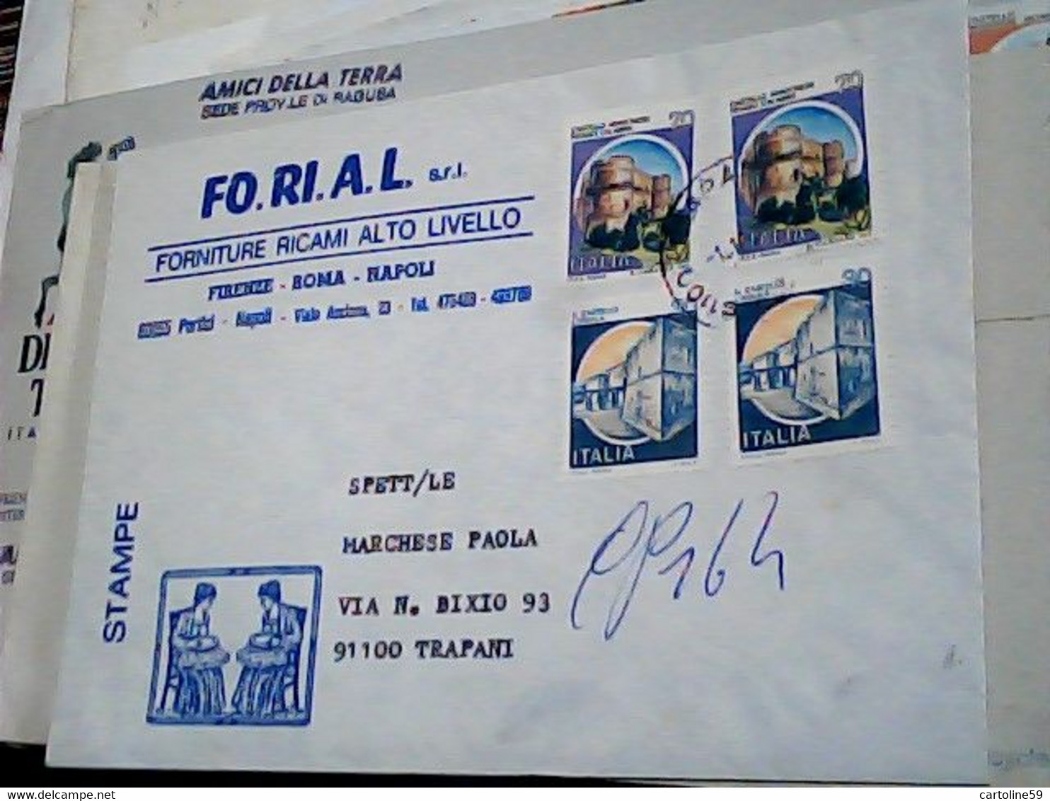 BUSTA PORTICI NAPOLI  FORIAL FORNITURE RICAMI ALTO LIVELLO   VB1980 IB6739 - Portici