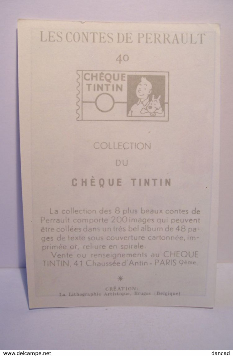 CHEQUE  TINTIN  - LES CONTES DE PERRAULT - IMAGE N° 40 - ( Paysans - Moissons - Carrosse  ) - Albums & Catalogues
