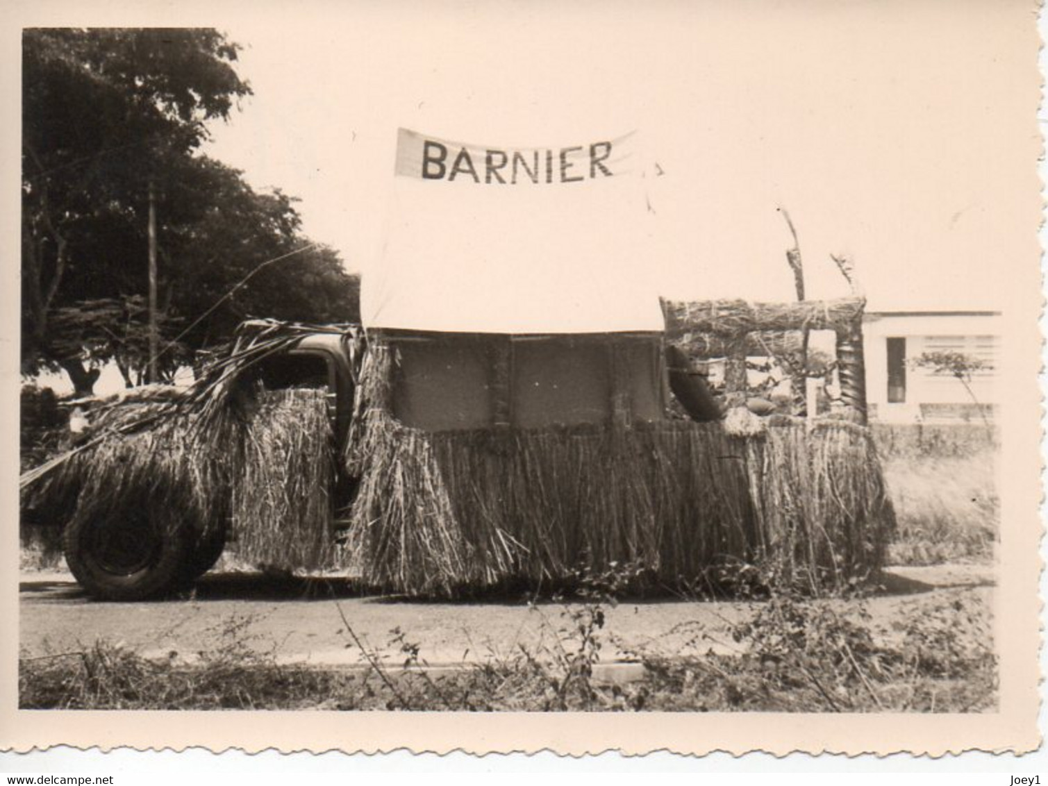 Photo Camion En Afrique Camouflé Avec Crocodile Sur Le Capot, Années 50,format 7/10 - Afrique