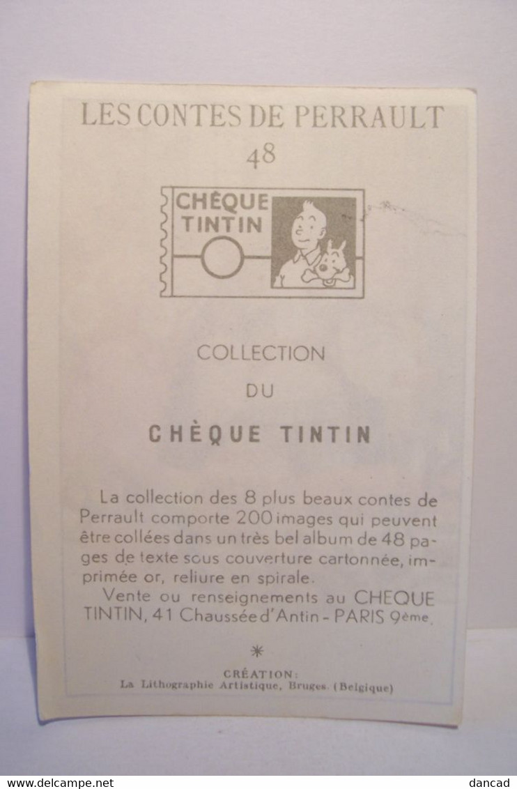 CHEQUE  TINTIN  - LES CONTES DE PERRAULT - IMAGE N° 48  - - Albums & Katalogus