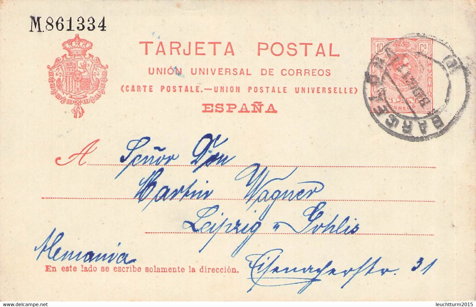 SPAIN - TARJETA POSTAL 1911 > LEIPZIG/DE /QE60 - 1850-1931