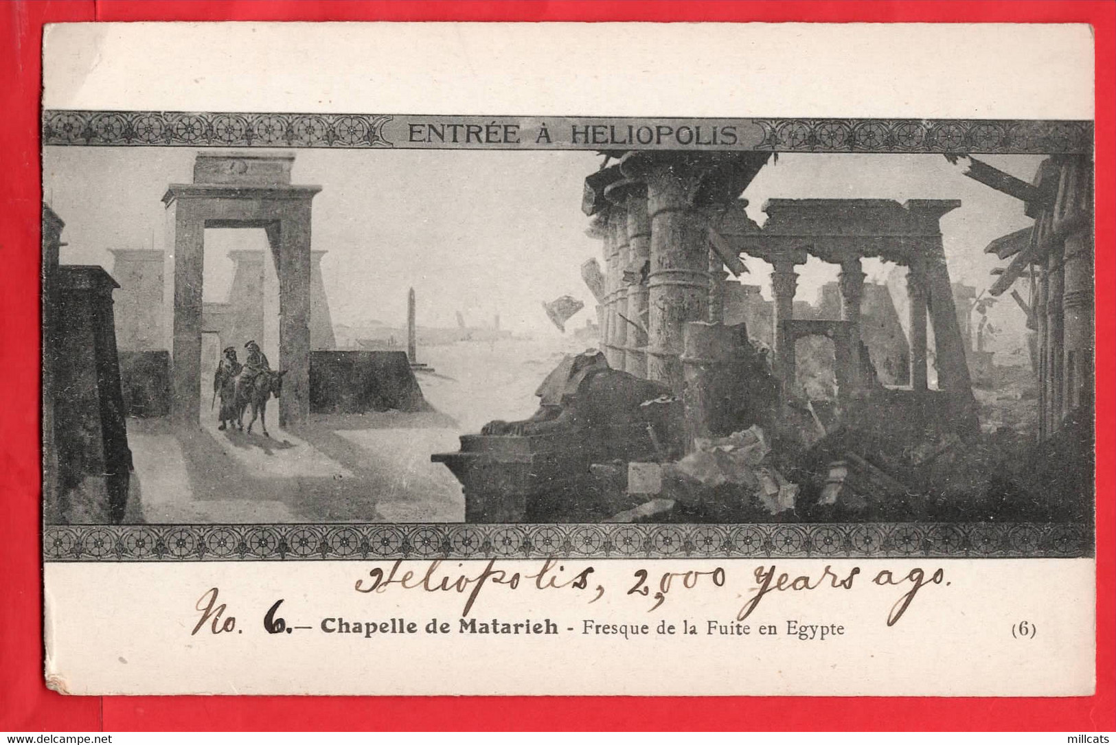 EGYPT    MATARIEH  CHAPEL AND FRESQUE   SEPT CARTES   7 CARDS    1919