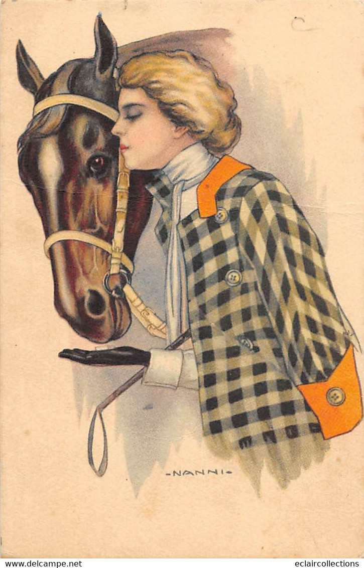 Illustrateur: Nanni      Ecuyère Et Son Cheval      (voir Scan) - Nanni