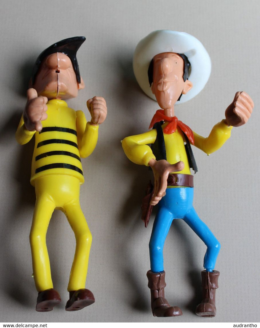 1984 Lucky Luke Dalton 2 Grandes Figurines Articulées Démontables Dargaud - Figurines En Plastique