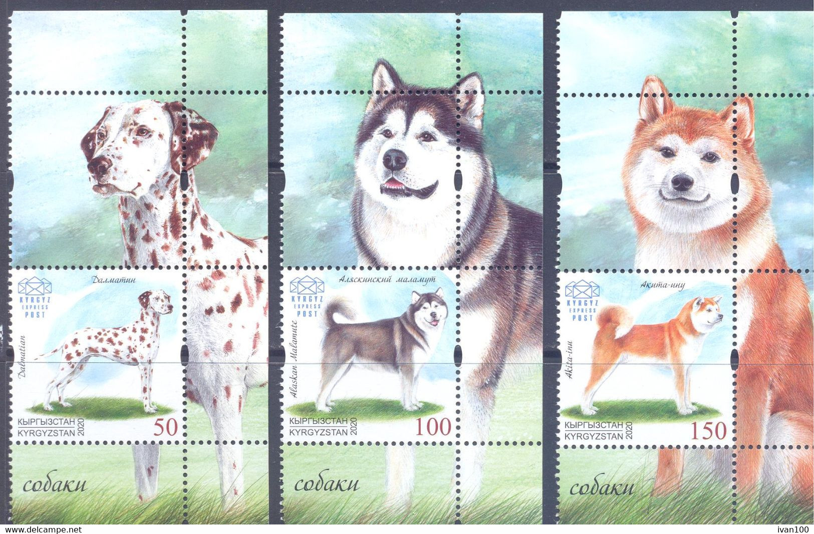 2020. Kyrgyzstan, Domestic Dogs, 3v With Label, Mint/** - Kyrgyzstan