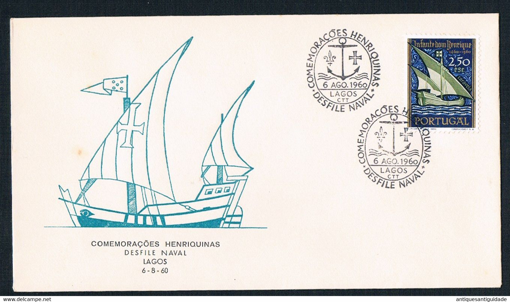 FDC -1960 - Portugal - Lagos - Comemorações Henriquinas Desfile Naval Lagos - FDC