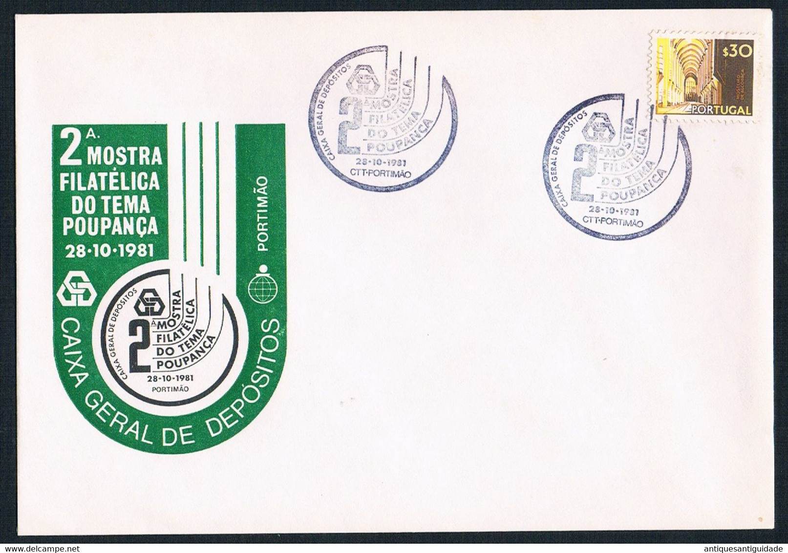 FDC - 1981 - Portugal - Portimao - 2nd Philatelic Exhibition Of The Savings Theme - General Cash Deposits - FDC