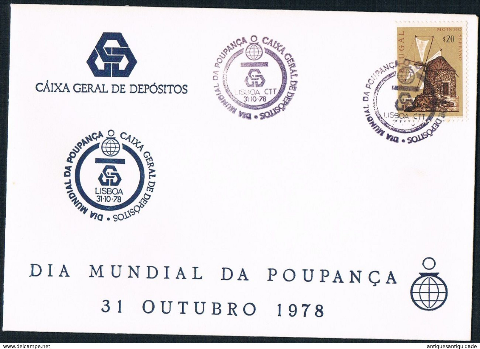 FDC - 1979 - Portugal - Lisbon - General Cash Deposits - World Savings Day - FDC