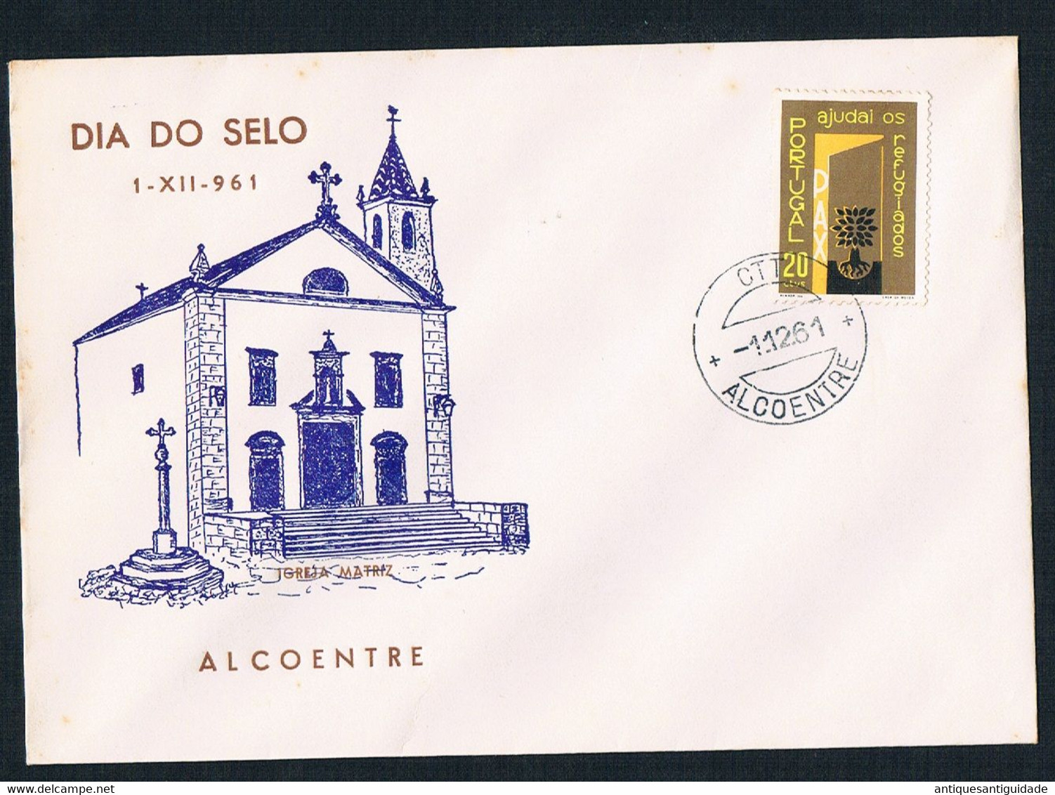 FDC -1961 - Portugal - Alcoentre - Mother Church / Matriz Church - FDC