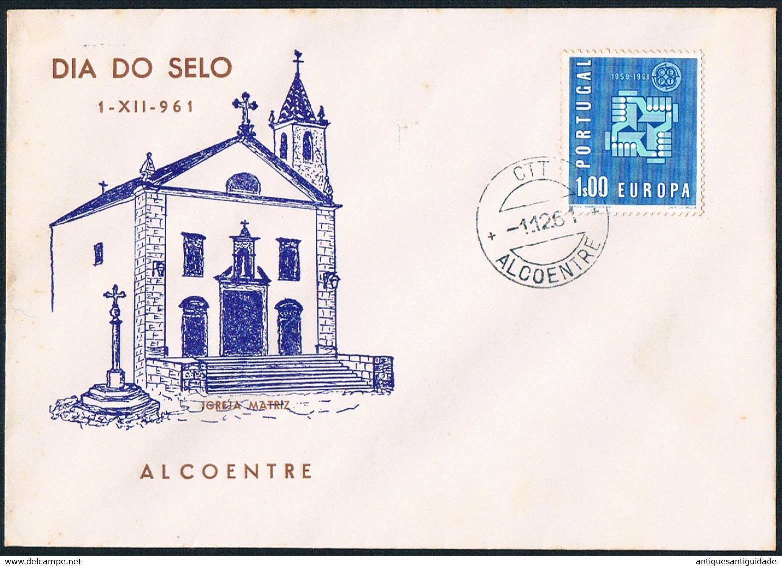 ​​​​​​​FDC - 1961 - Portugal - Alcoentre - Mother Church / Igreja Matriz - FDC