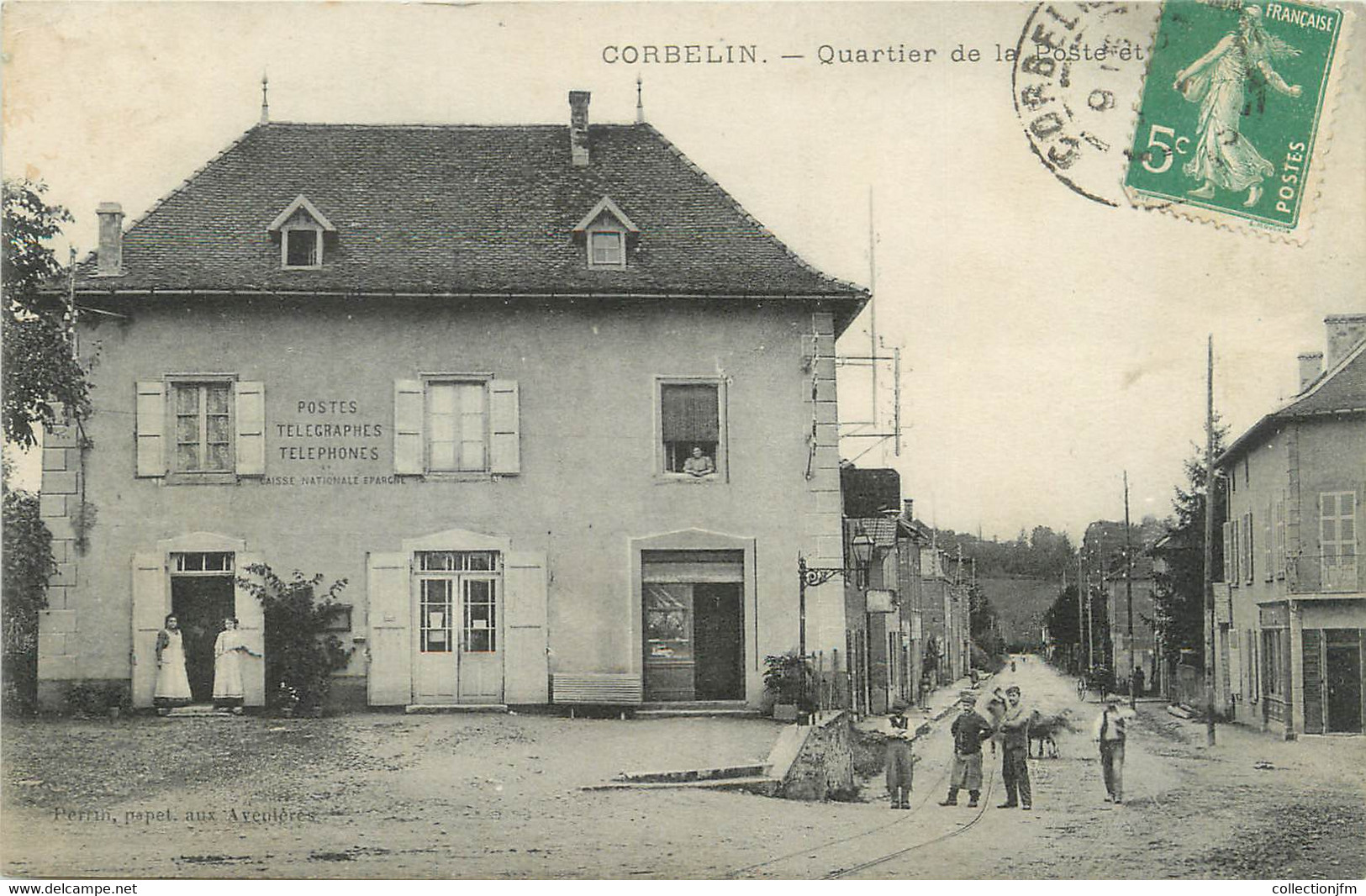 / CPA FRANCE 38 "Corbelin, Quartier De La Poste" - Corbelin