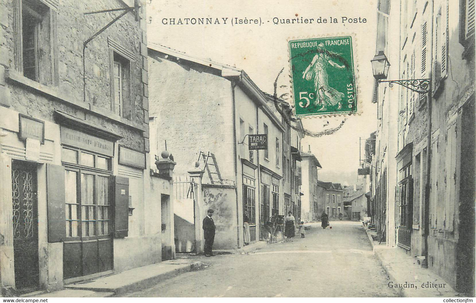 / CPA FRANCE 38 "Chatonnay, Quartier De La Poste" - Châtonnay