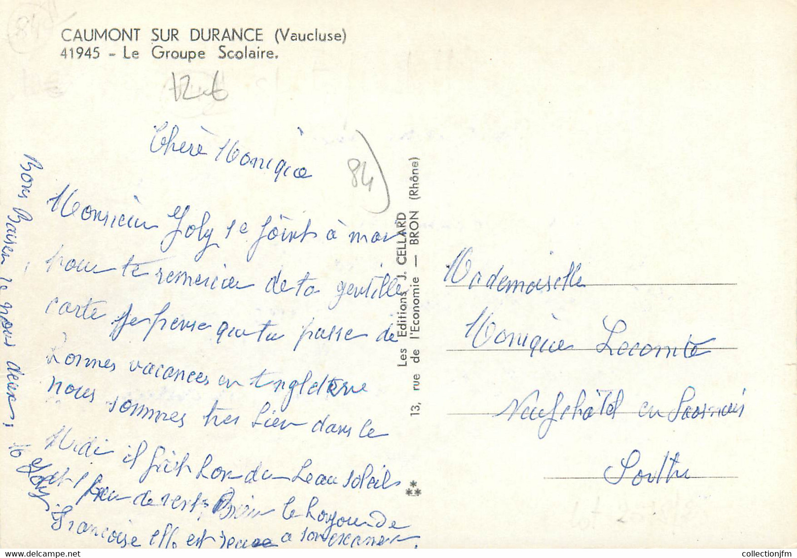 / CPSM FRANCE 84 "Caumont Sur La Durance, Le Groupe Scolaire" - Caumont Sur Durance