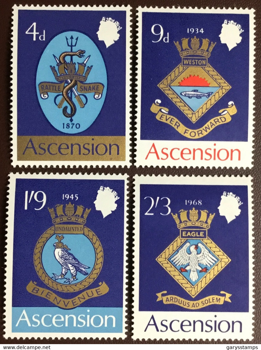 Ascension 1969 Naval Crests 1st Series MNH - Ascension