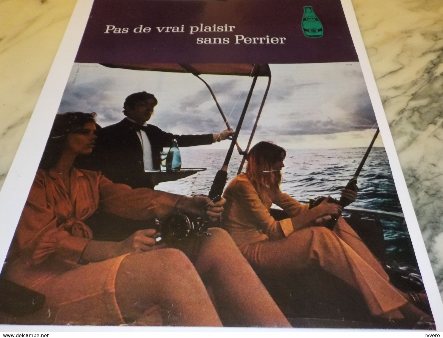 ANCIENNE PUBLICITE  PAS DE VRAI PLAISIR SANS  PERRIER   1970 - Perrier