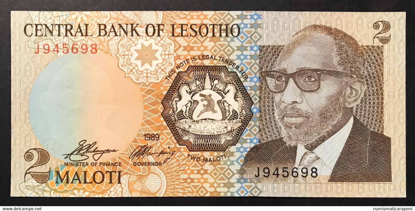 Lesotho 2 Maloti 1989 FDS UNC Pick 9 Lotto 3415 - Lesoto