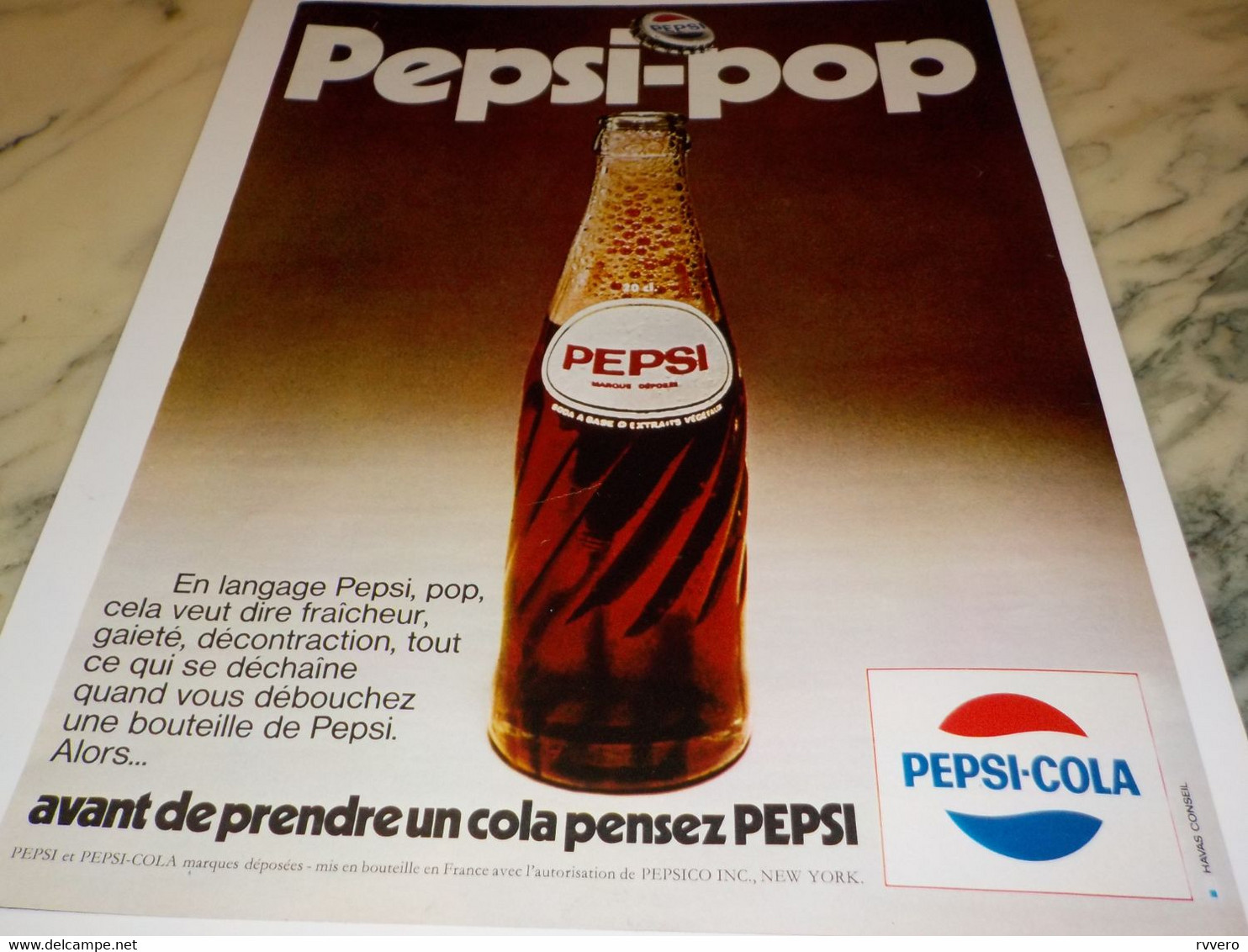 ANCIENNE PUBLICITE POP PEPSI 1970 - Affiches