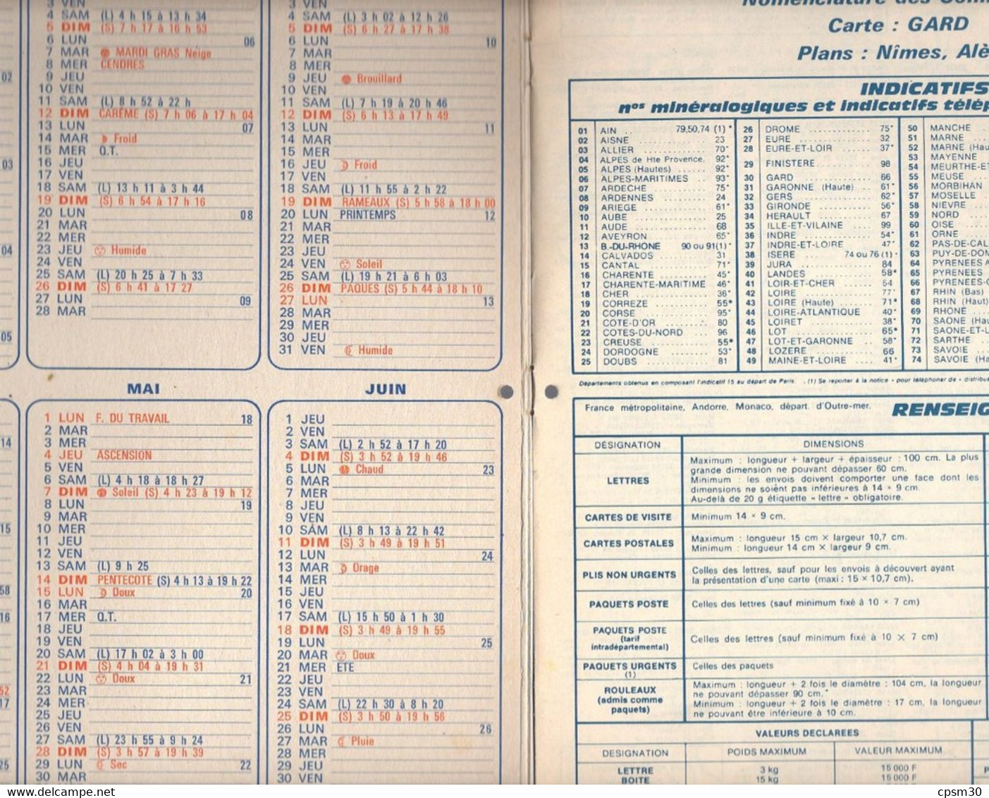 CALENDRIER GF 1978 - Honfleur 14 Calvados, Pape De Louisiane, Imprimeur Oberthur Rennes (calendrier Double) - Formato Grande : 1971-80