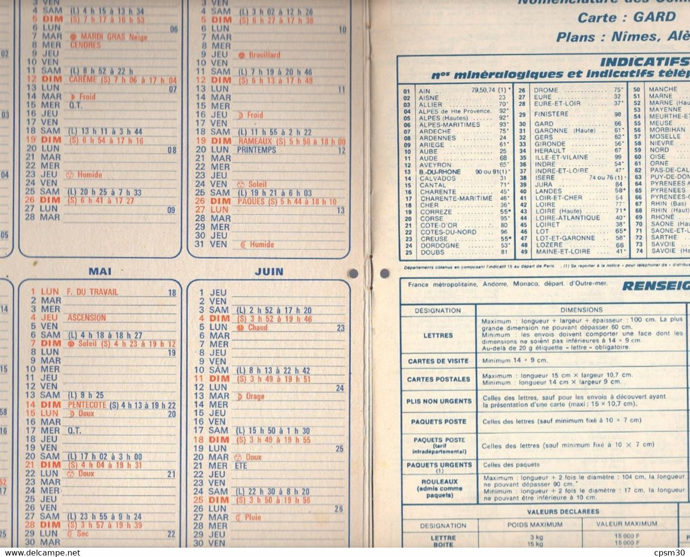 CALENDRIER GF 1978 - Honfleur 14 Calvados, Pape De Louisiane, Imprimeur Oberthur Rennes (calendrier Double) - Big : 1971-80