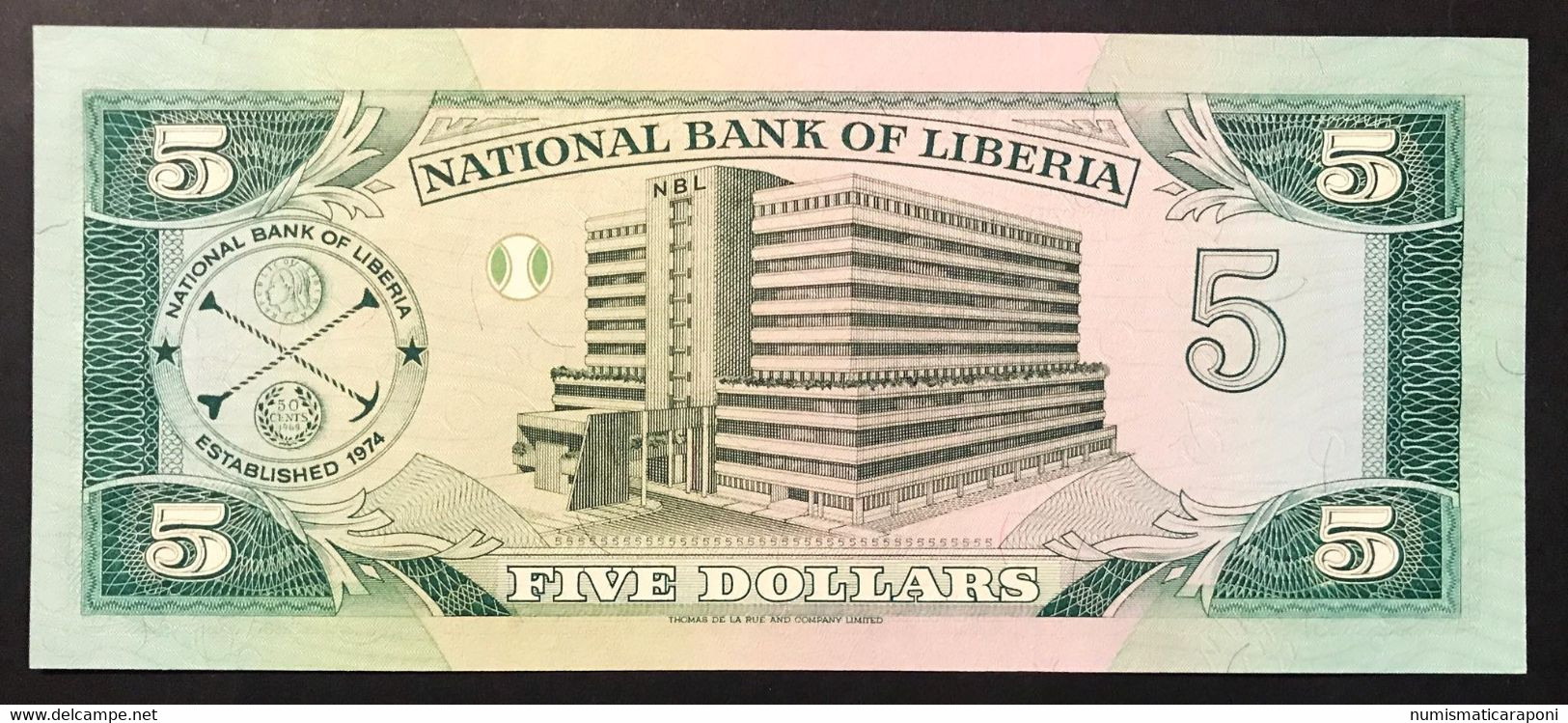 Liberia 5 Dollars 1989 PICK # 19 UNC Fds  LOTTO 3416 - Liberia